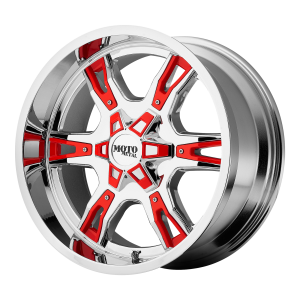 MO969 CHROME WITH RED AND BLACK ACCENTS