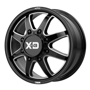 XD845 PIKE DUALLY GLOSS BLACK MILLED – FRONT